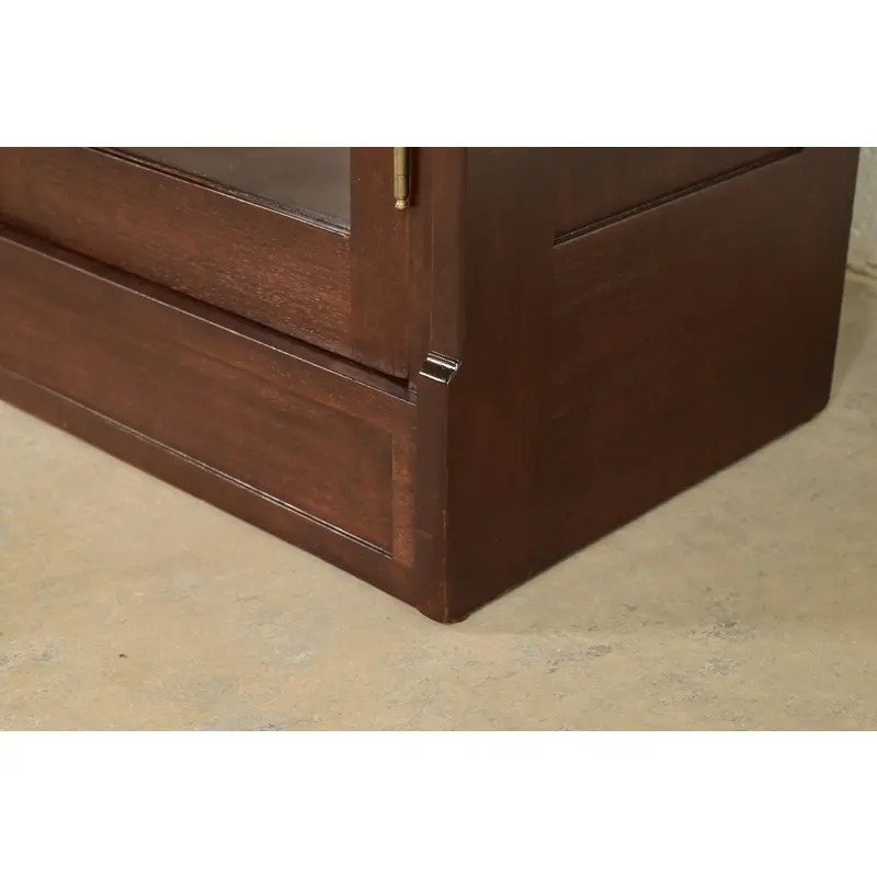 Limbert Style Antique Arts & Crafts Mahogany Double Bookcase Cabinet, Newly Refinished - Image 8