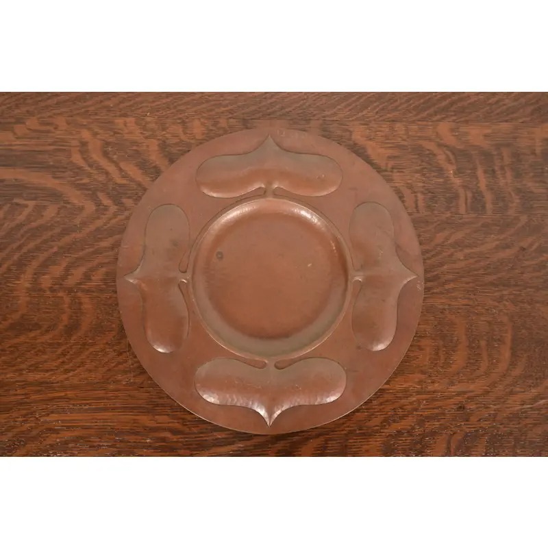 Ramon Ramirez Arts & Crafts Hammered Copper Charger Plate or Tray - Image 8