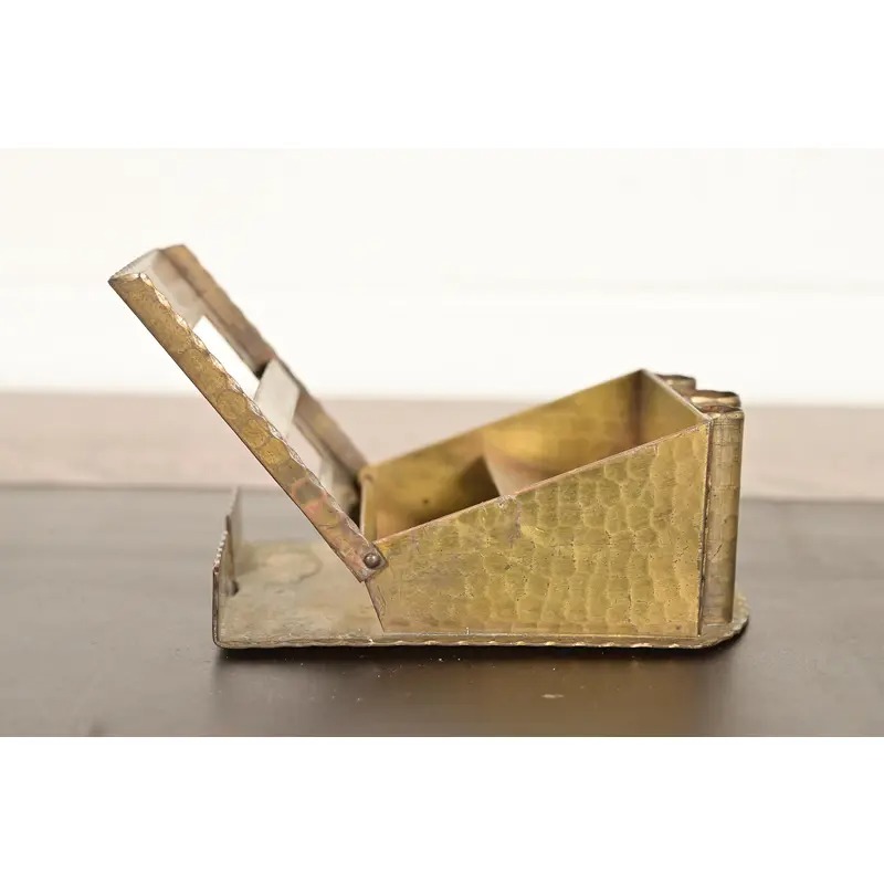 Roycroft Arts & Crafts Brass Finished Hammered Copper Perpetual Desk Calendar Frame - Image 8