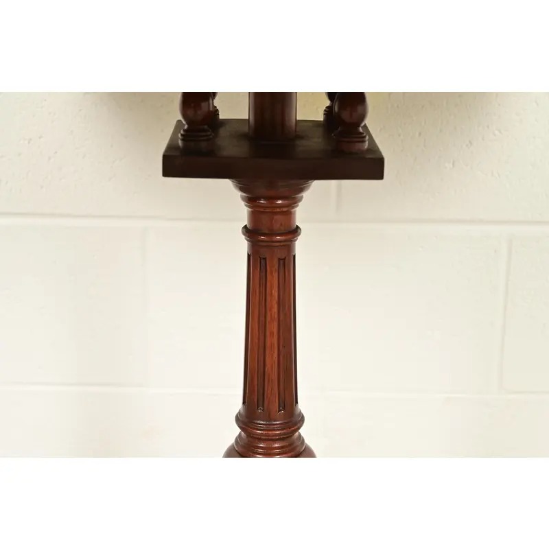 Smith & Watson Georgian Mahogany and Burl Wood Pedestal Tea Table - Image 8