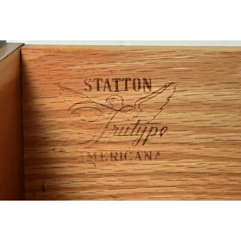 Statton Georgian Carved Cherry Wood Breakfront Bookcase or Dining Cabinet - Image 8