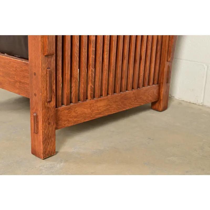 Stickley Mission Oak Arts & Crafts Spindle Reclining Morris Lounge Chair - Image 8