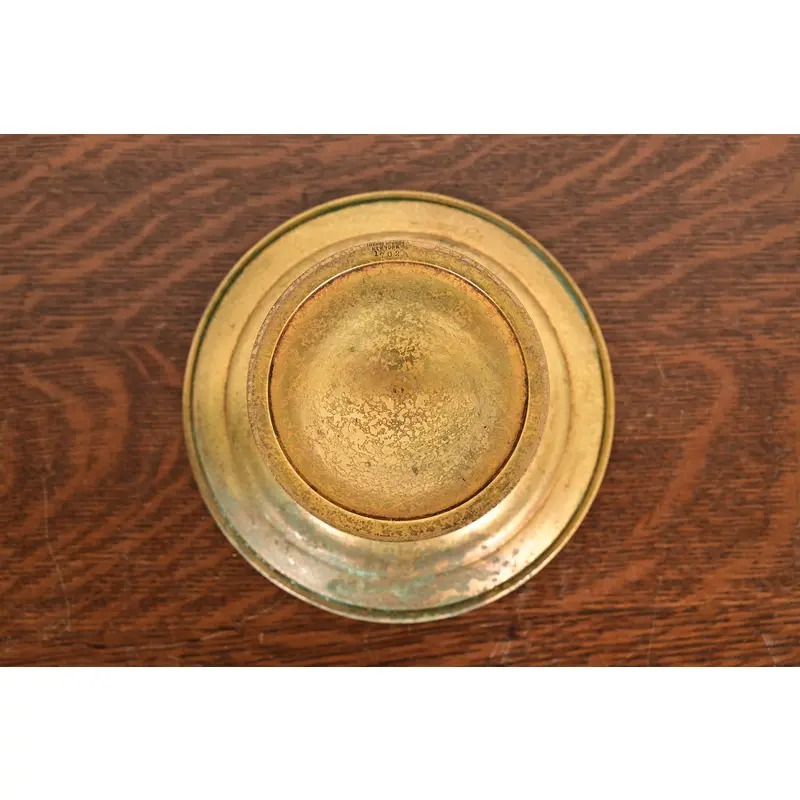 Tiffany Studios New York Bronze Doré Pedestal Bowl or Compote Dish With Bellflower Motif - Image 8