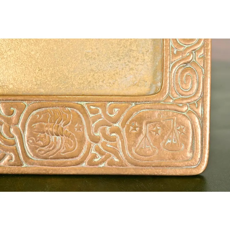 Tiffany Studios New York Zodiac Bronze Doré Desk Calendar Holder or Picture Frame - Image 8