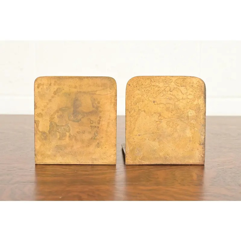 Tiffany Studios New York Zodiac Pattern Bronze Bookends, Circa 1910 - Image 8