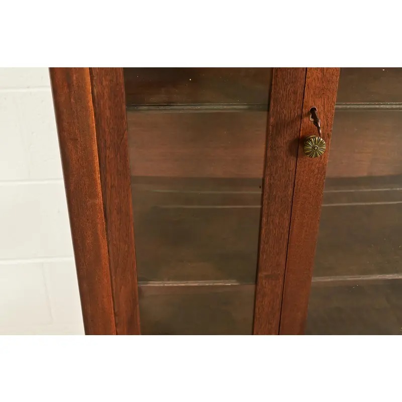 Berkey & Gay Style Antique Queen Anne Carved Mahogany Bookcase or Bar Cabinet, Circa 1920s - Image 9