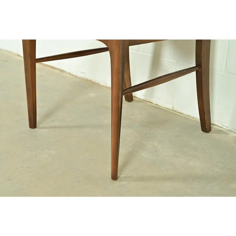 Broyhill Brasilia Mid-Century Modern Sculpted Walnut Side Chairs or Dining Chairs, Pair - Image 9