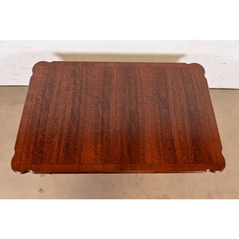 Ethan Allen Queen Anne Solid Cherry Wood Extension Dining Table, Newly Refinished - Image 9