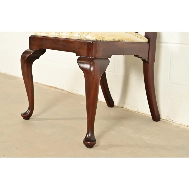 Henkel Harris Queen Anne Solid Mahogany Side Chairs or Dining Chairs, Pair - Image 9