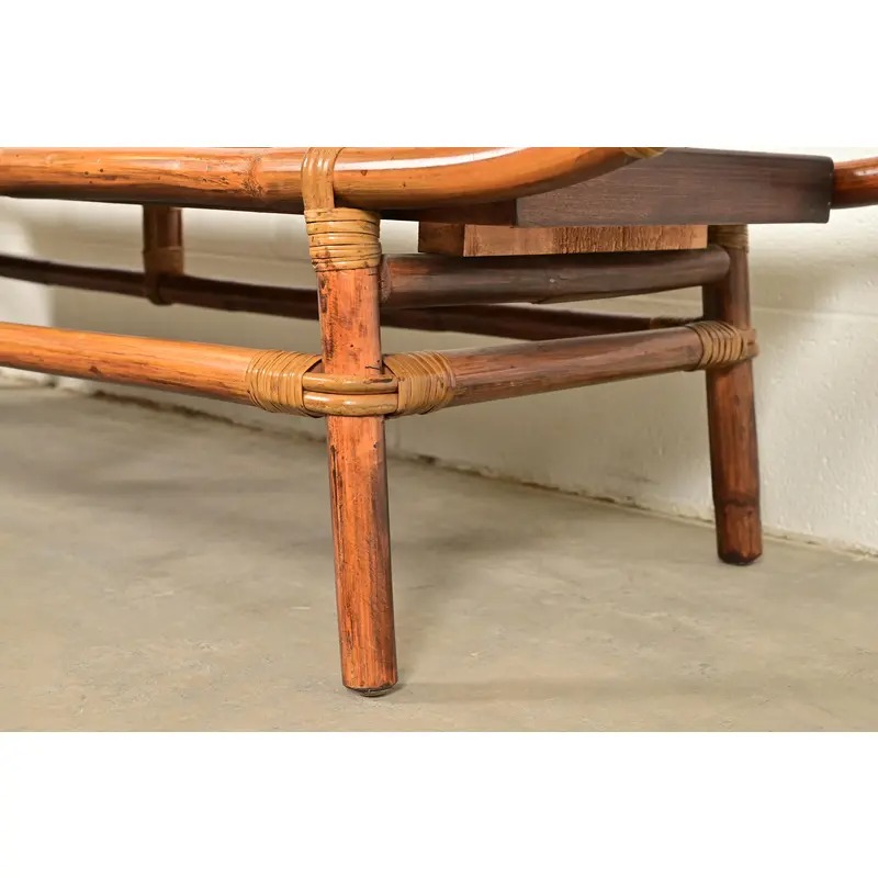 John Wisner for Ficks Reed Mid-Century Hollywood Regency Pagoda Coffee Table, 1950s - Image 9