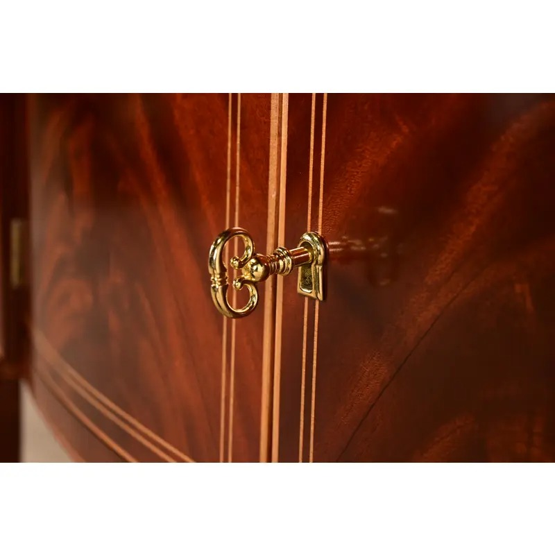 Kindel Furniture Federal Inlaid Flame Mahogany Bow Front Sideboard Credenza - Image 9