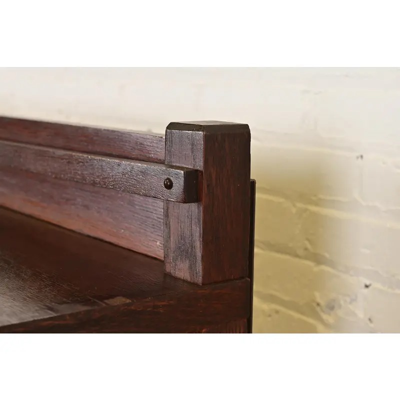 Limbert Style Antique Mission Oak Arts and Crafts Bookcase Cabinet, Circa 1910 - Image 9