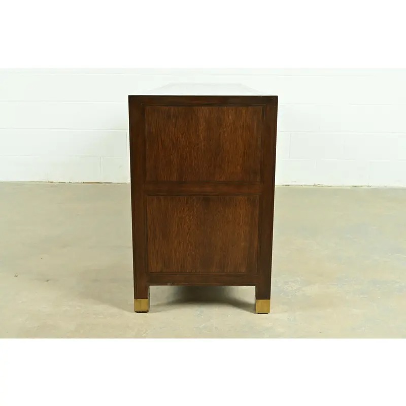 Michael Taylor for Baker Furniture Hollywood Regency Chinoiserie Walnut Sideboard Credenza, Circa 1950s - Image 9