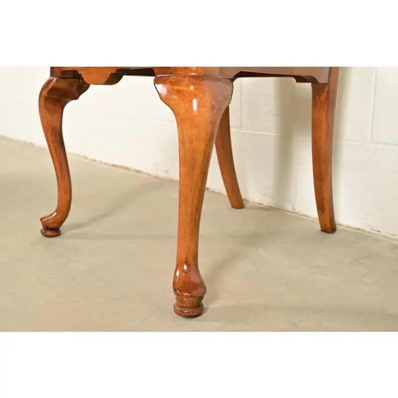 Queen Anne Solid Mahogany Dining Chairs by Stanley, Set of Four - Image 9