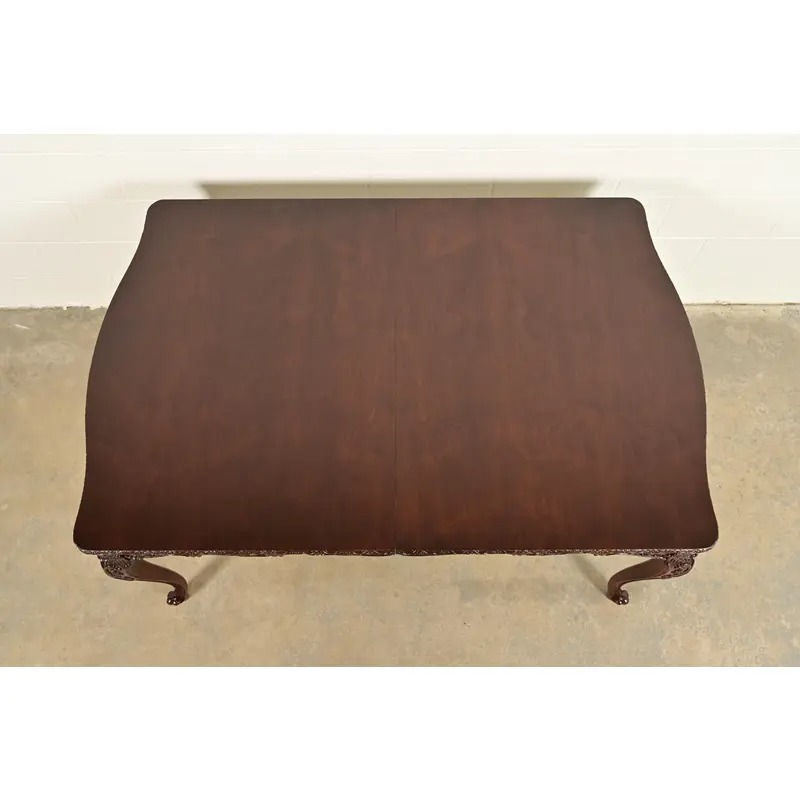 Romweber French Provincial Louis XV Mahogany Extension Dining Table, Newly Refinished - Image 9