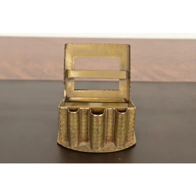 Roycroft Arts & Crafts Brass Finished Hammered Copper Perpetual Desk Calendar Frame - Image 9
