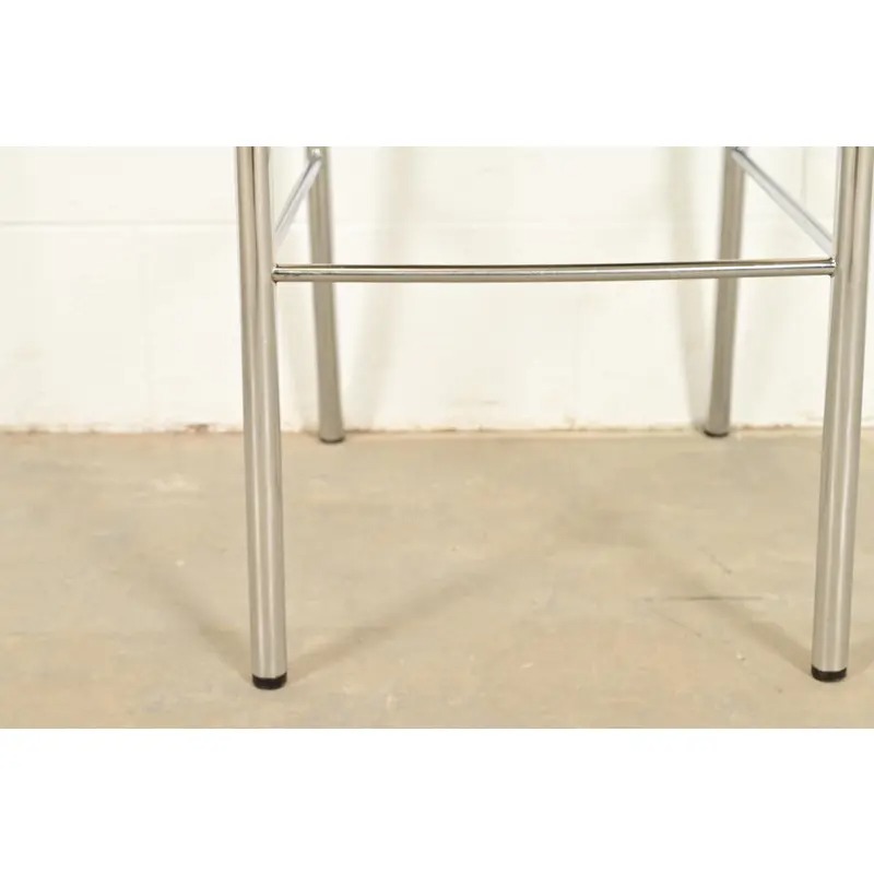 Steelcase Coalesse Modern Leather and Chrome Bar Stool - Image 9