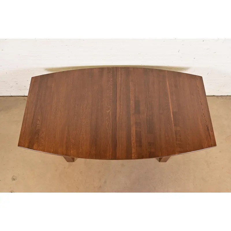 Stickley Style Mission Oak Arts & Crafts Extension Dining Table, Newly Refinished - Image 9