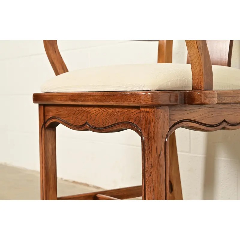 Thomasville Mid-Century Hollywood Regency Chinoiserie Carved Walnut Armchairs, Pair - Image 9