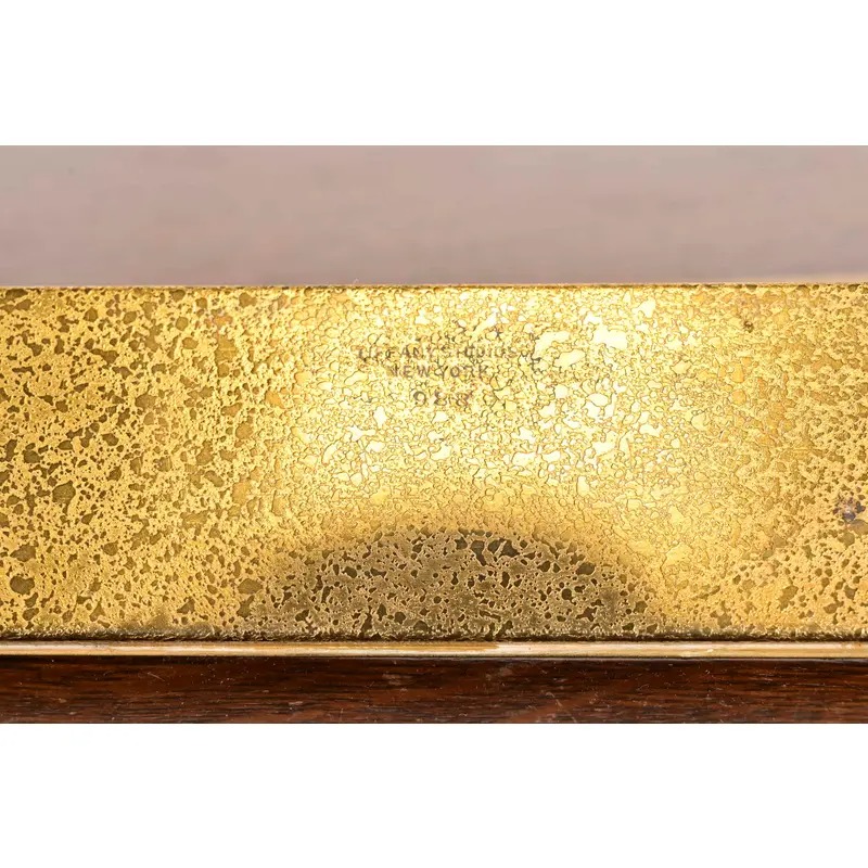 Tiffany Studios New York Zodiac Bronze Doré Blotter Ends With Leather Desk Blotter - Image 9