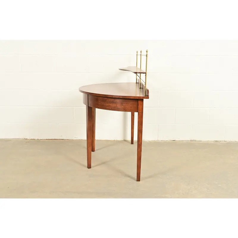 Baker Furniture Federal Banded Mahogany Demilune Console Table or Entry Table - Image 10
