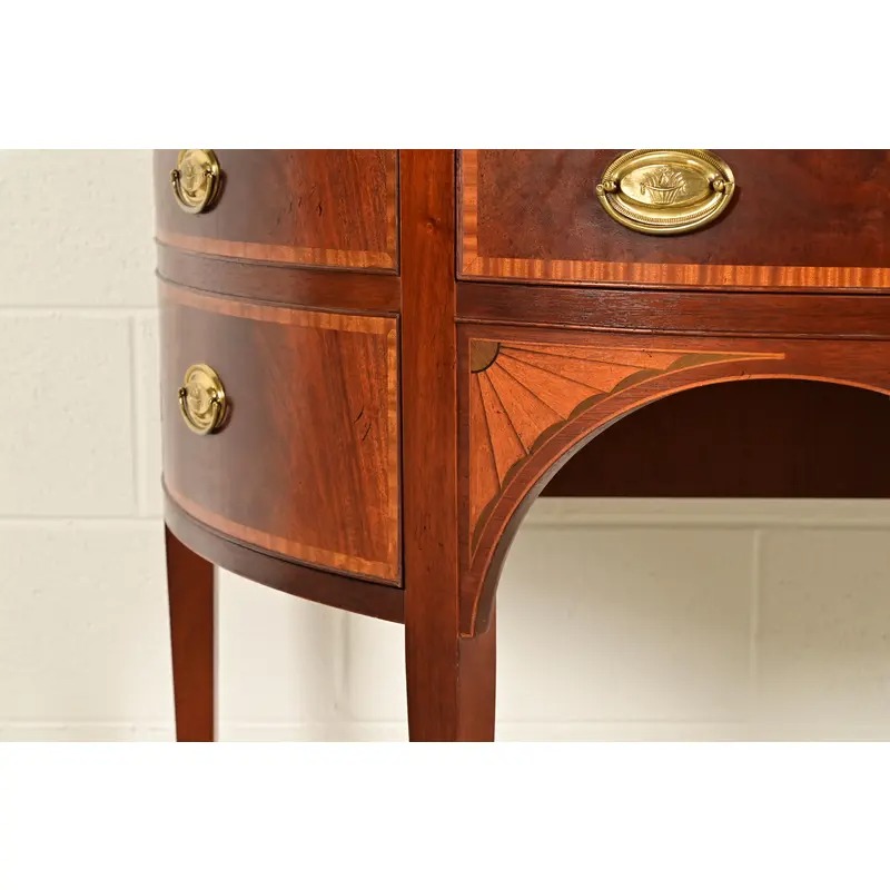 Baker Furniture Federal Inlaid Mahogany Demilune Sideboard Credenza - Image 10