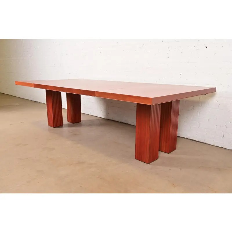 Baker Furniture Modern Art Deco Parquet Top Extension Dining Table, Newly Refinished - Image 10