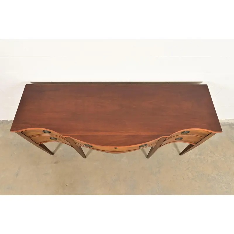 Baker Furniture Style Georgian Flame Mahogany Serpentine Front Sideboard Credenza - Image 10