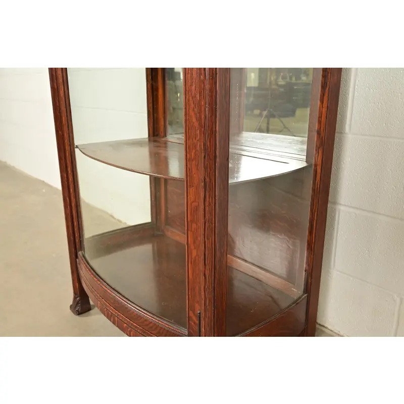 Berkey & Gay Antique Victorian Carved Oak Bookcase or Display Cabinet, Circa 1890s - Image 10
