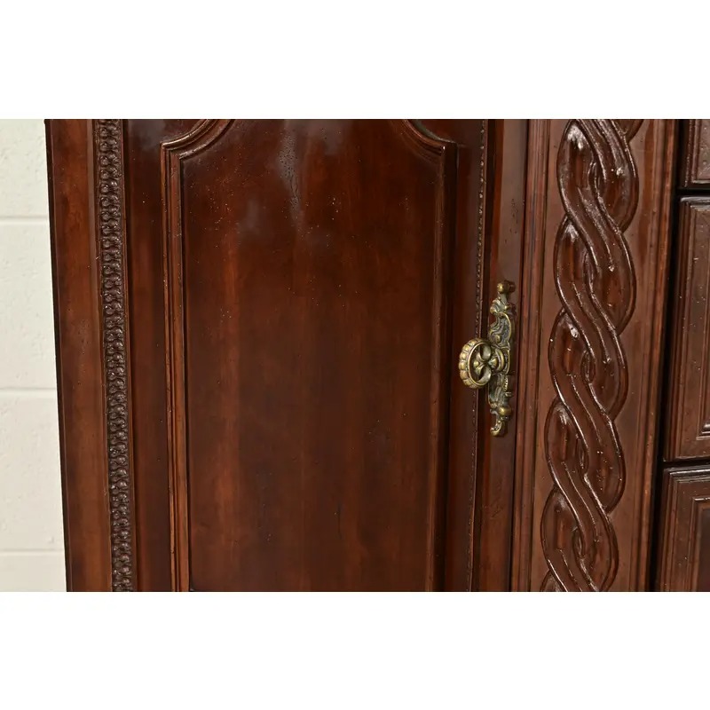 Bernhardt French Regency Louis XVI Carved Mahogany Marble Top Sideboard Credenza - Image 10