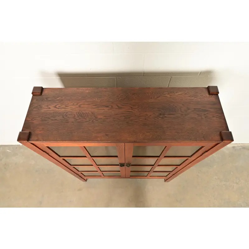 Charles Stickley Antique Mission Oak Arts & Crafts Bookcase Cabinet, Circa 1910 - Image 10