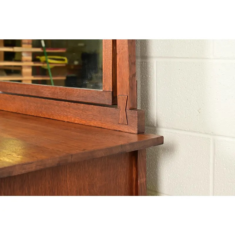 Gustav Stickley Antique Mission Oak Arts & Crafts Dresser With Mirror, Circa 1910 - Image 10