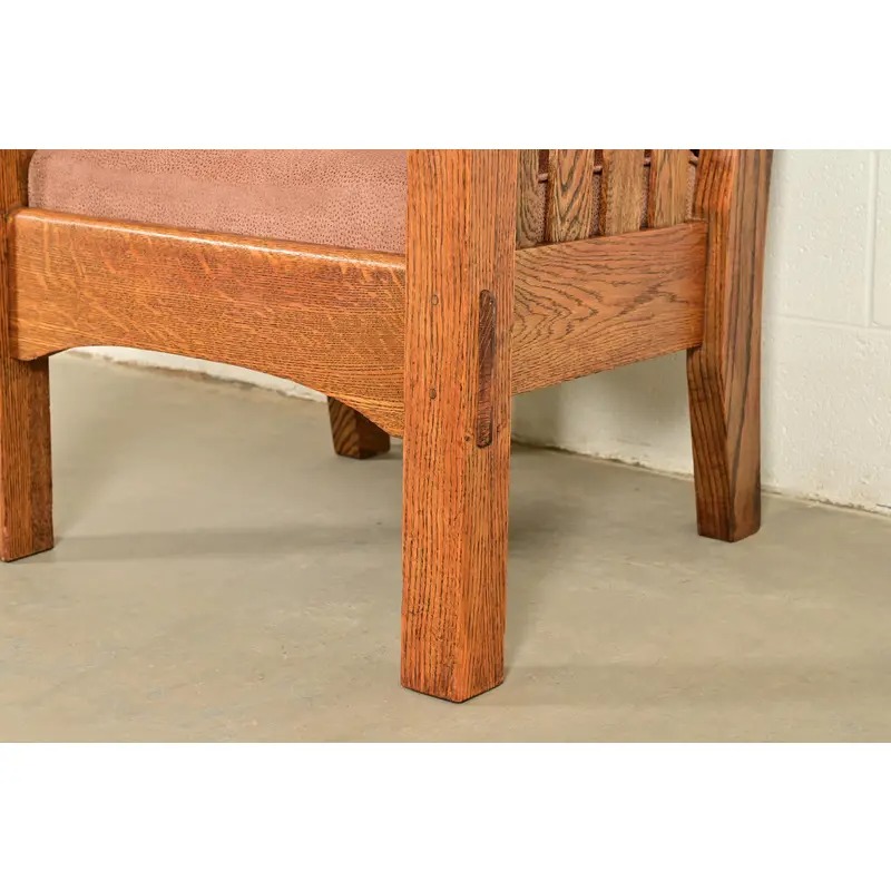 Harden Furniture Antique Mission Oak Arts & Crafts Lounge Chair, Circa 1910 - Image 10