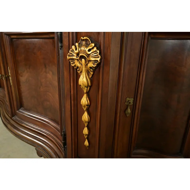 Karges French Regency Louis XVI Burled Walnut Sideboard or Bar Cabinet - Image 9