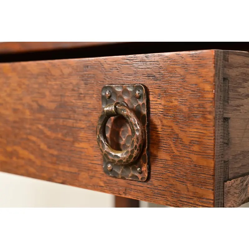 Lifetime Furniture Antique Mission Oak Arts & Crafts Desk or Library Table, Circa 1910 - Image 10