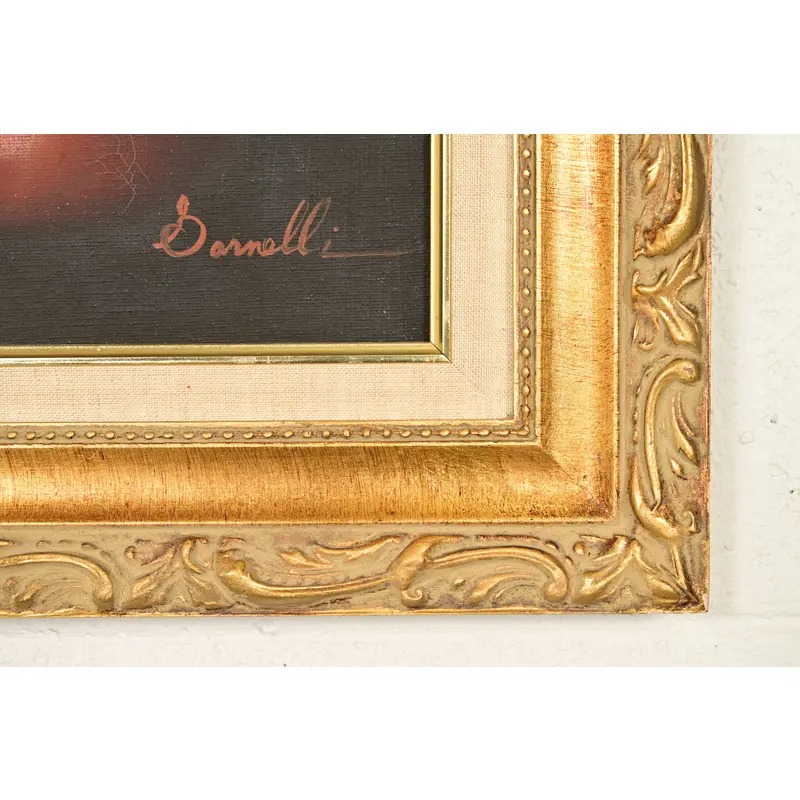 Original Artist Signed Garnelli Still Life Oil Painting on Canvas "Summer Eve Harvest" in Carved Giltwood Frame - Image 10