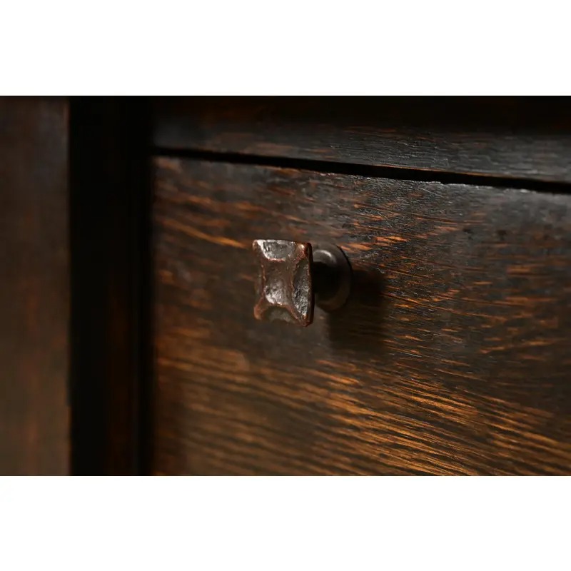 Stickley Brothers Style Antique Mission Oak Arts & Crafts Desk or Library Table, Circa 1910 - Image 10