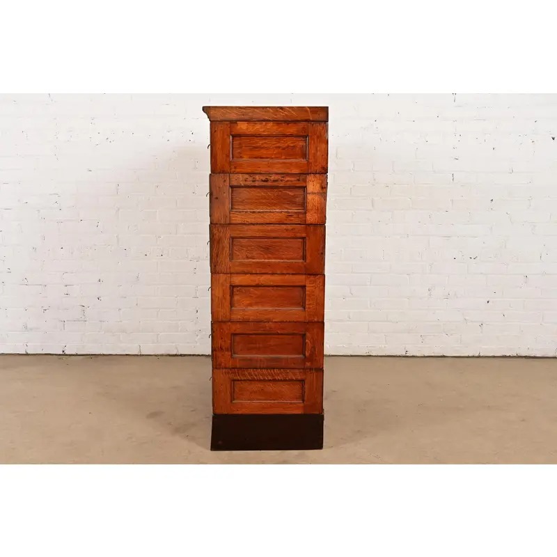 Antique Mission Oak Arts & Crafts 24-Drawer Card Catalog or File Cabinet, Circa 1900 - Image 11
