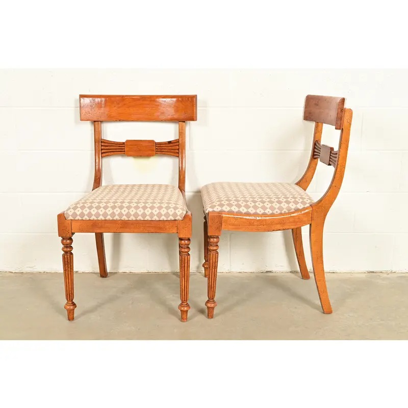 Baker Furniture English Regency Carved Maple Dining Chairs, Set of Four - Image 11