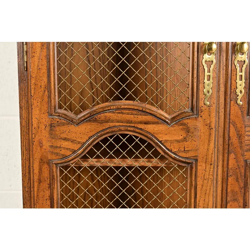 Baker Furniture French Provincial Louis XV Carved Oak Secretary Desk With Bookcase Hutch, Circa 1960s - Image 11