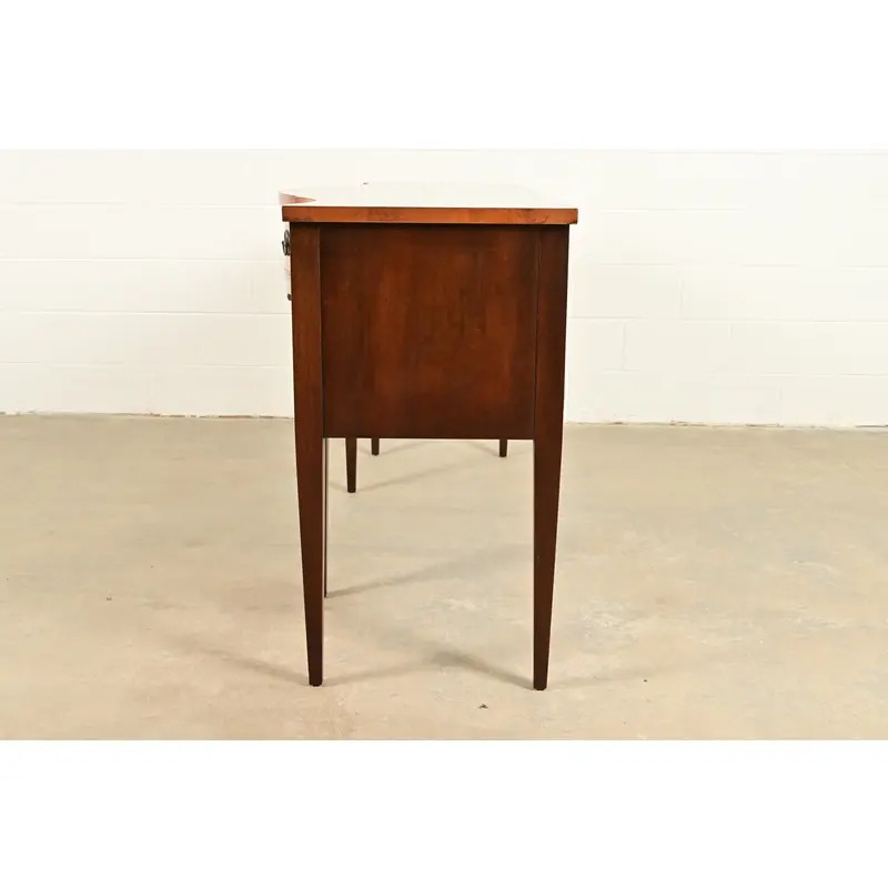 Baker Furniture Style Georgian Flame Mahogany Serpentine Front Sideboard Credenza - Image 11