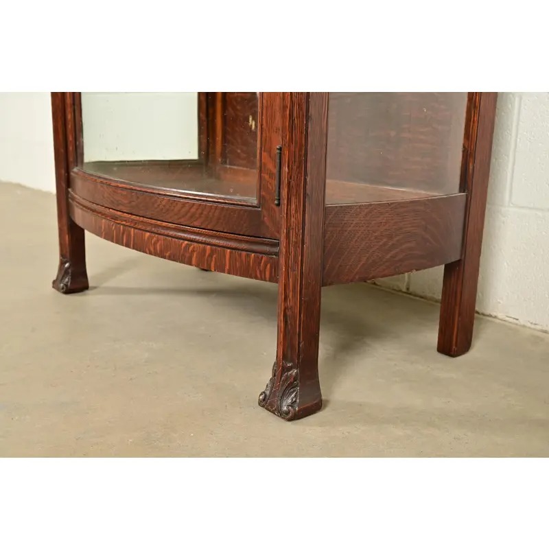 Berkey & Gay Antique Victorian Carved Oak Bookcase or Display Cabinet, Circa 1890s - Image 11