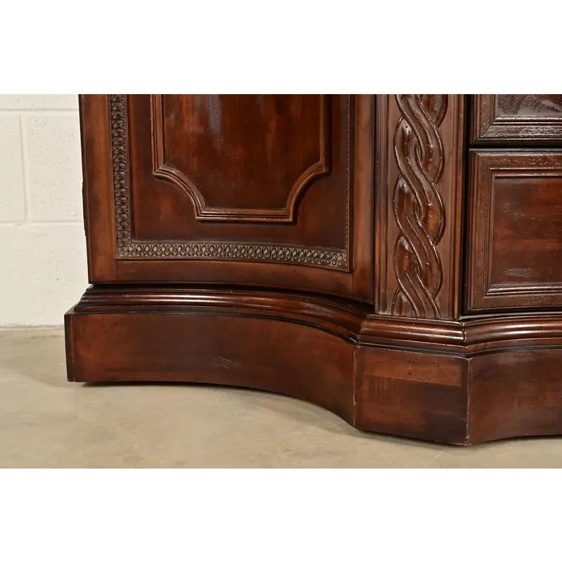Bernhardt French Regency Louis XVI Carved Mahogany Marble Top Sideboard Credenza - Image 11
