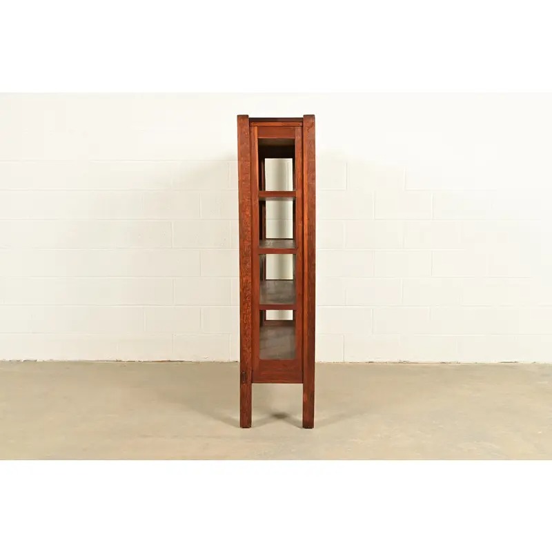 Charles Stickley Antique Mission Oak Arts & Crafts Bookcase Cabinet, Circa 1910 - Image 11