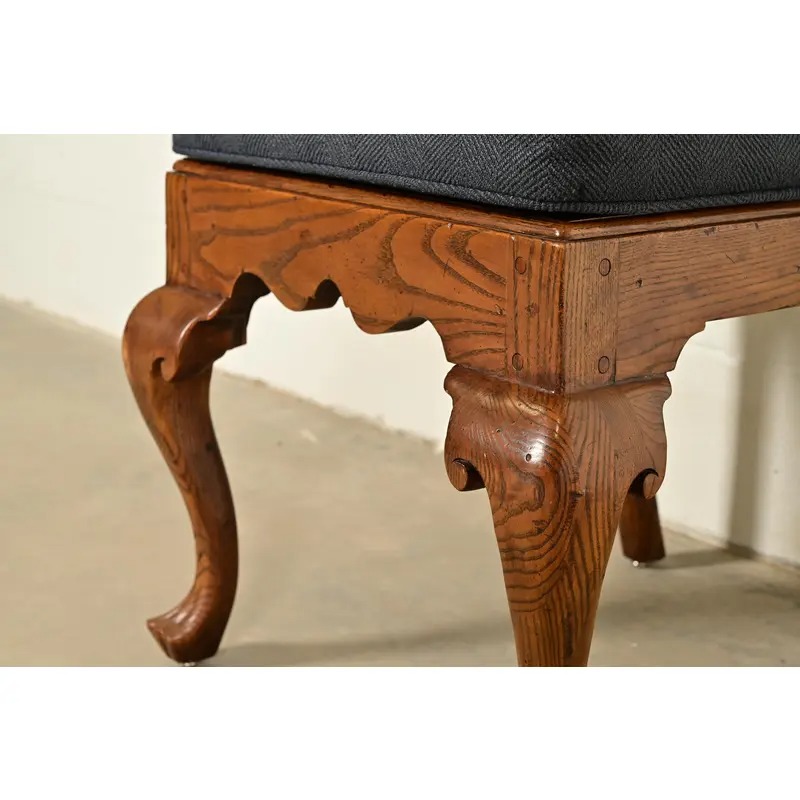 Henredon Georgian Carved Solid Oak Dining Chairs, Set of Six - Image 11