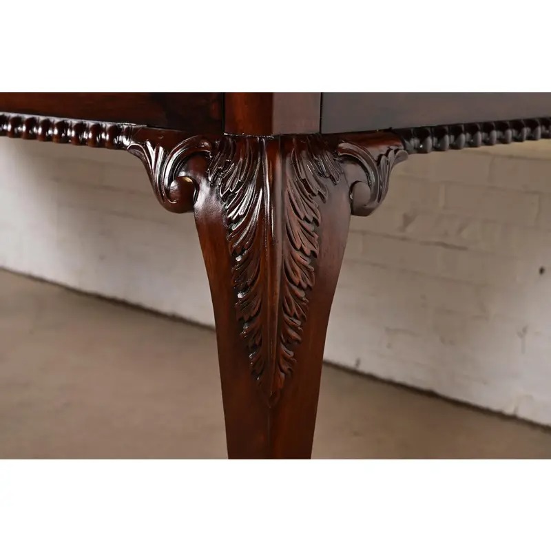 Henredon Style Chippendale Carved Mahogany Extension Dining Table, Newly Refinished - Image 11