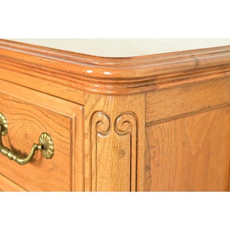 Hickory French Provincial Louis XV Carved Oak Lingerie Chest or Semainier - Image 11
