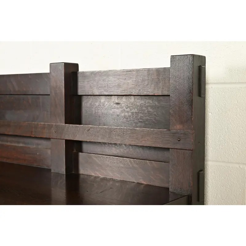 Imperial Furniture Grand Rapids Mission Oak Arts & Crafts Strap Hinge Eight-Leg Sideboard, Circa 1900 - Image 11