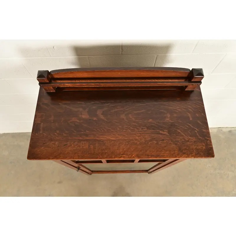 Limbert Antique Mission Oak Arts & Crafts Bookcase or China Cabinet, Circa 1910 - Image 11