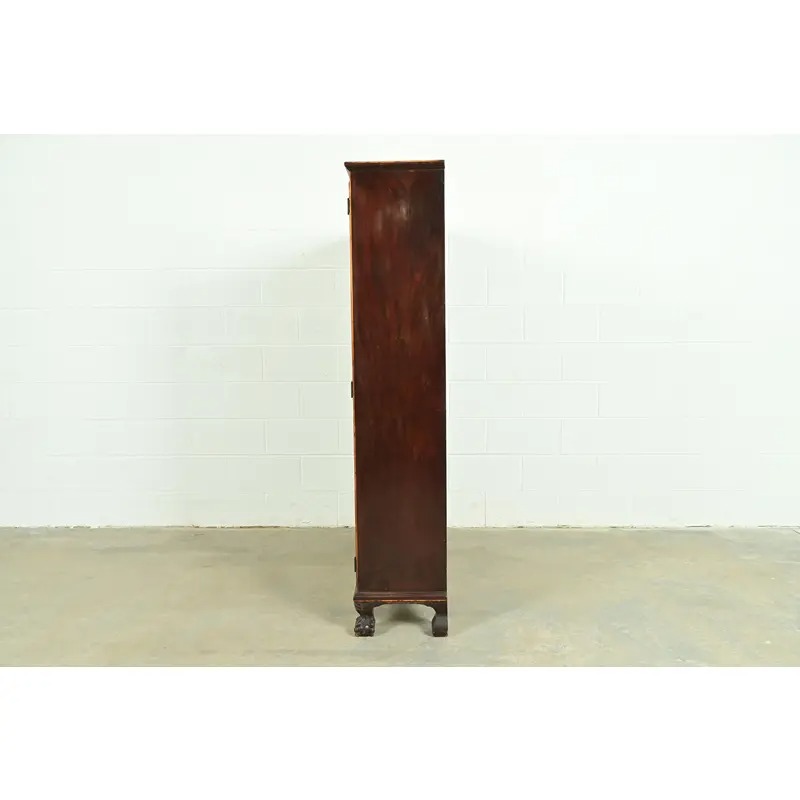 R. J. Horner Style American Empire Carved Mahogany Bookcase With Ball and Claw Feet, Circa 1890s - Image 11